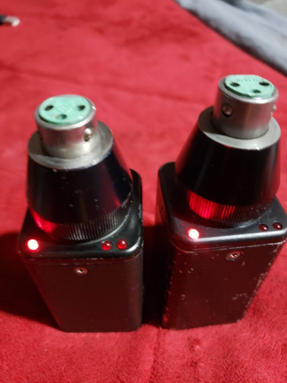 2 Lectronica H185 Plug On Wireless Microphone Transmitters Used